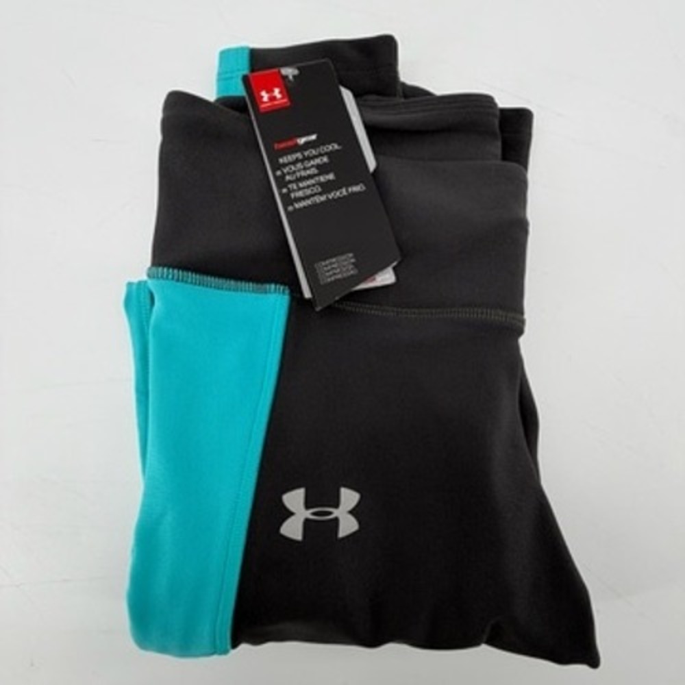 Under Armour HeatGear Compression Leggings Gray Teal Womens Medium NWT 1320381
